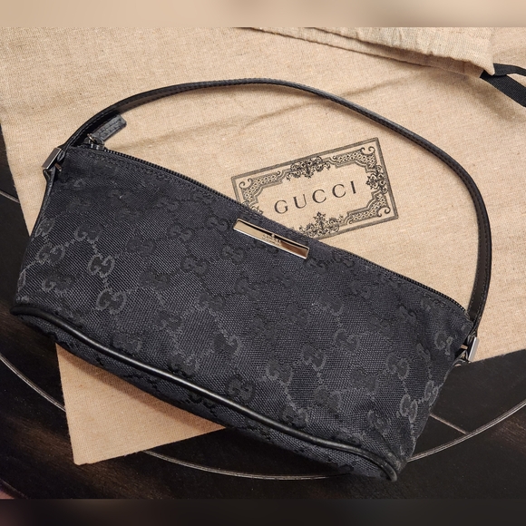 GUCCI GG Black Canvas MINI Boat Bag 07198 0021 22 NWOT - Picture 1 of 16